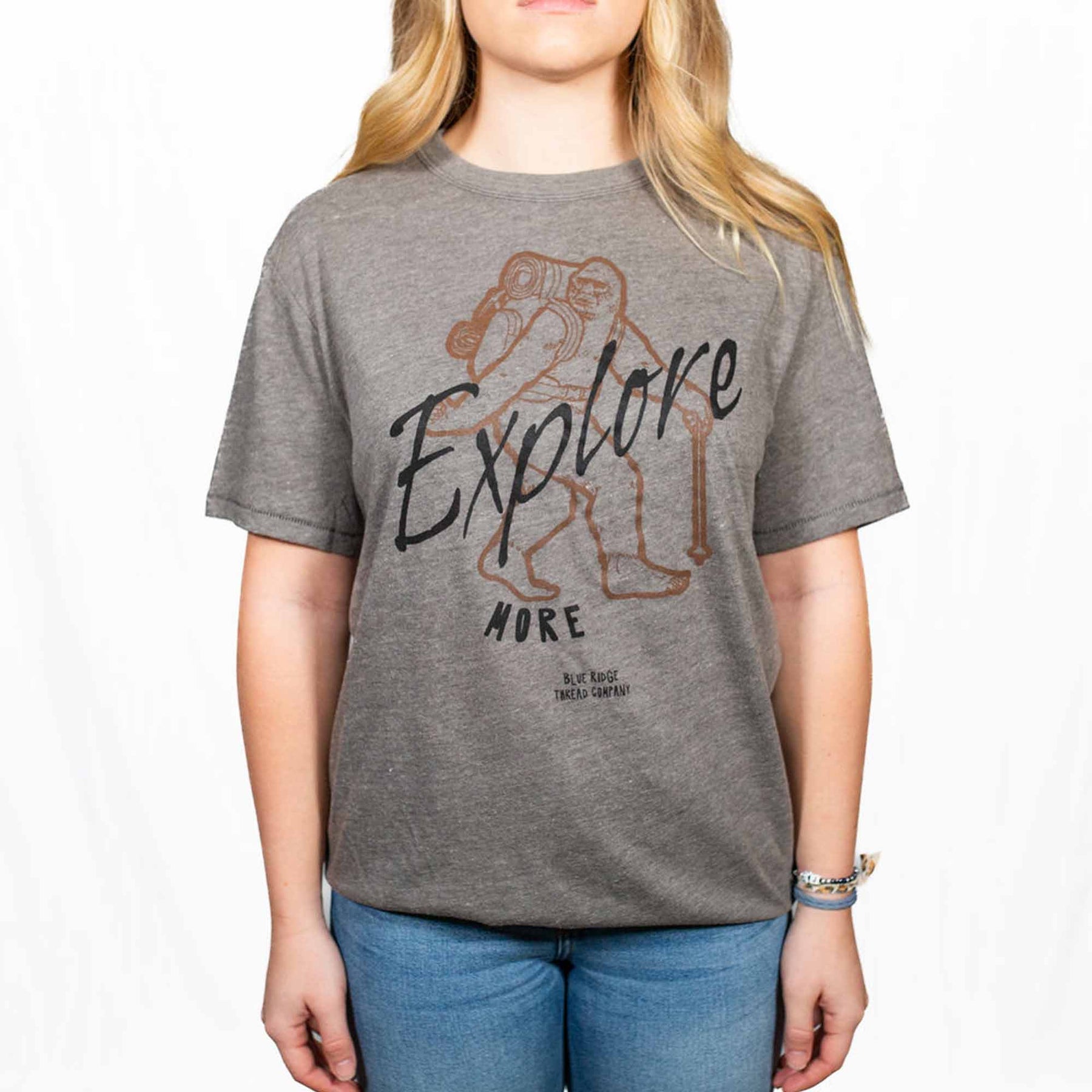 Bigfoot Explore More T-shirt - super soft eco-friendly shirt  hiking, outdoors, sasquatch