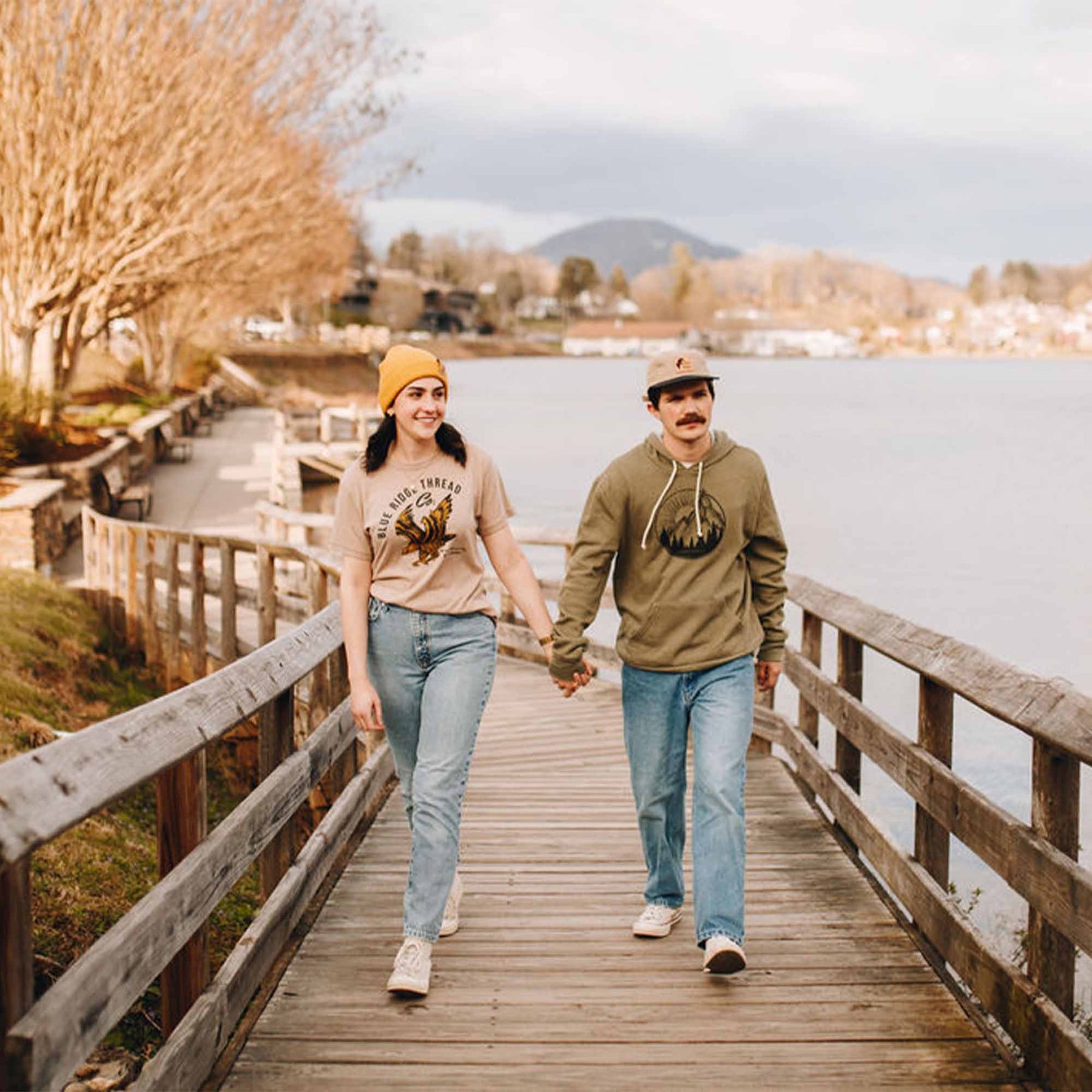The Bear Two-Tone Hemp Canvas Camp Cap The Mountain View Hoodie Green The Elk Organic Cotton Beanie Yellow The Waynesville Eagle Shirt
