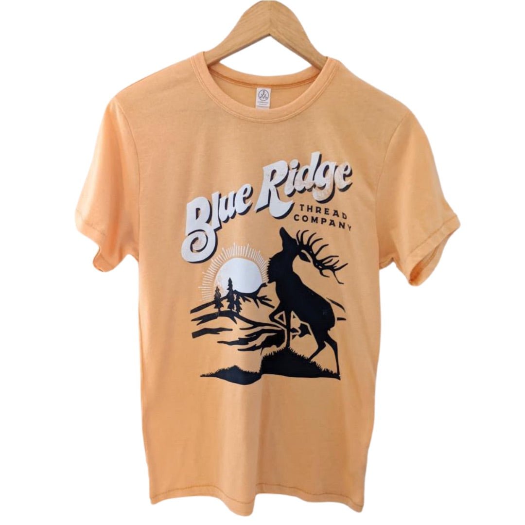 The Bull & Mountain T-shirt in maize - super soft eco-friendly shirt hiking, outdoors, Waynesville, elk