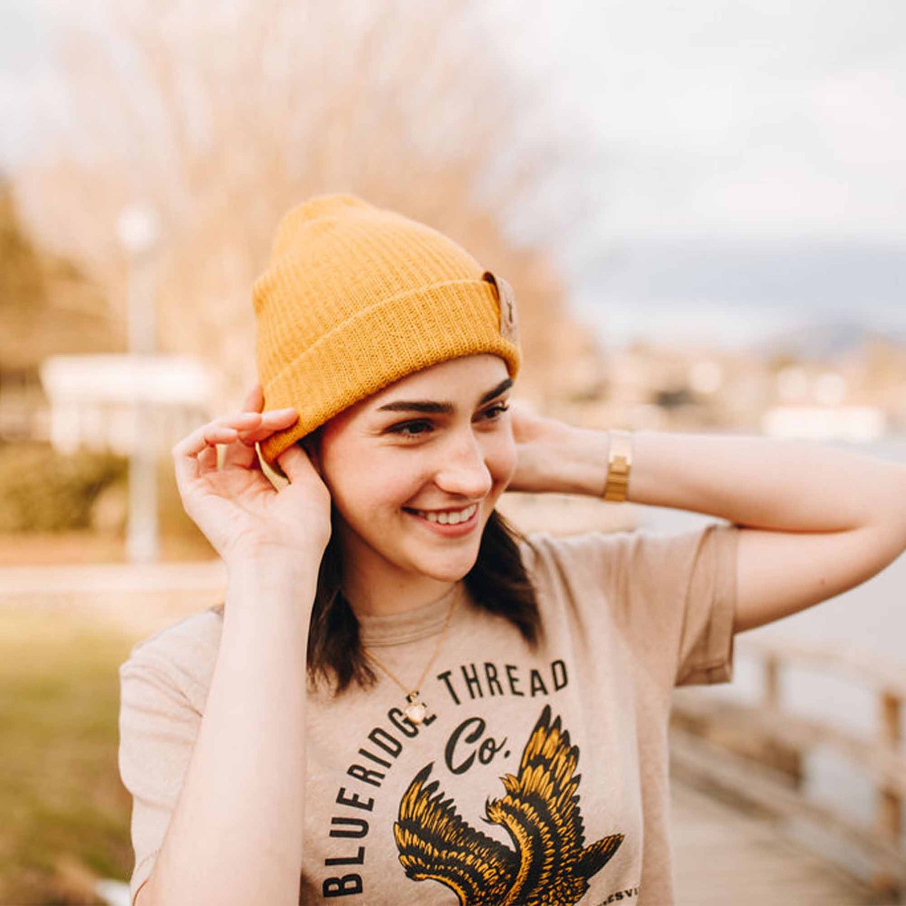 Organic Cotton Beanie Elk Yellow