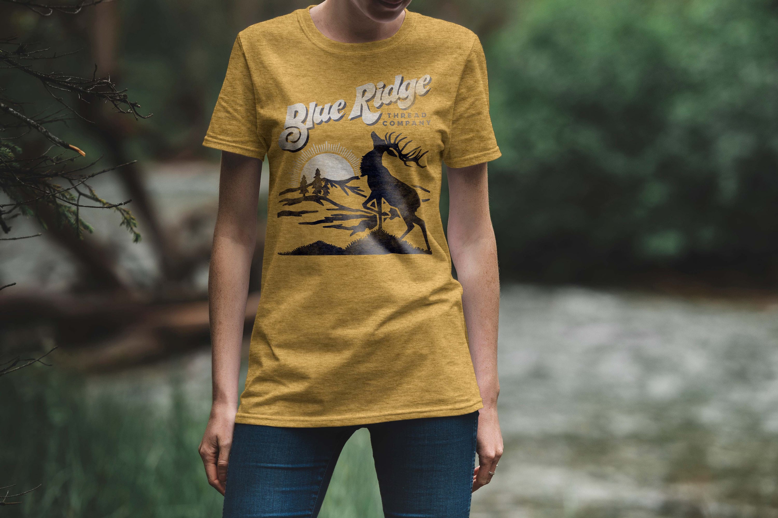 Blue Ridge Thread The Bull & Mountain Maize Shirt
