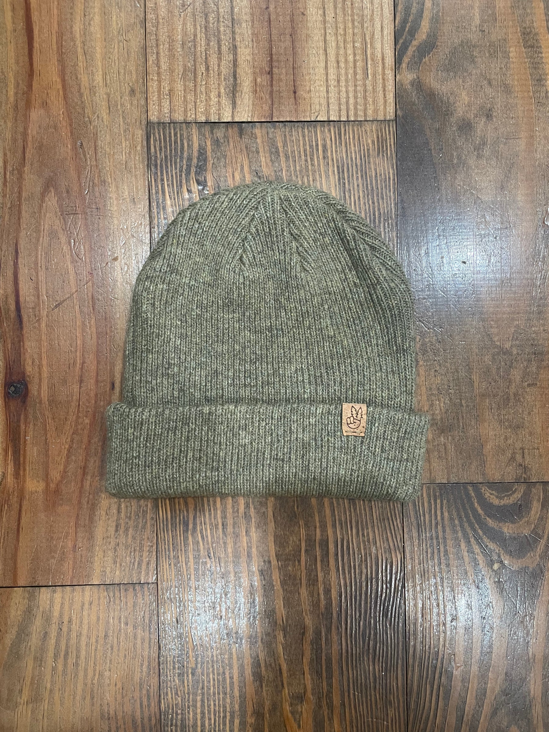 Eco friendly 100% merino wool beanie olive color 2 trees planted for every beanie we sell