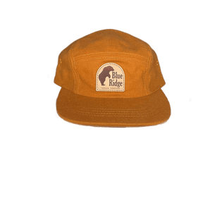 The Bear 5 Panel Brushed Cotton Orange Hat