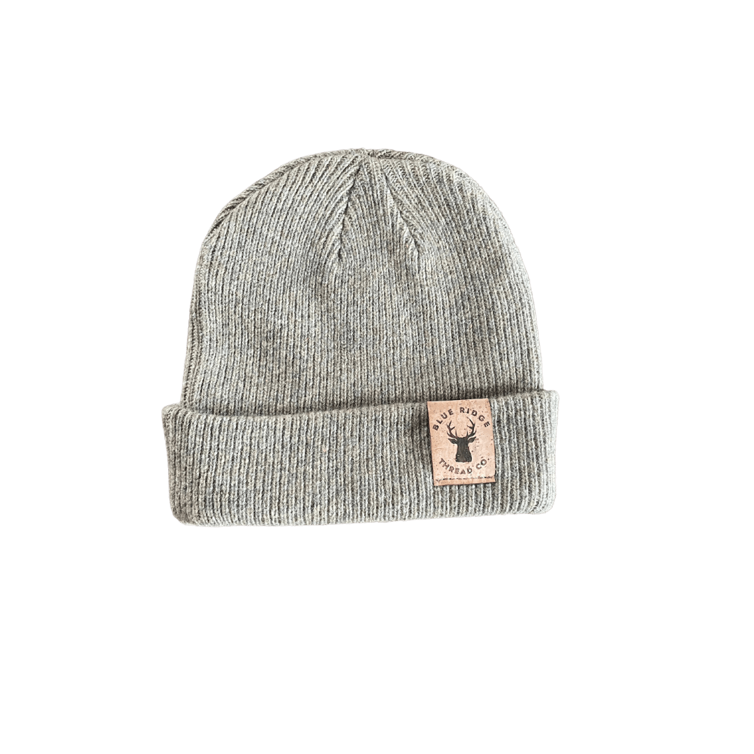 Eco Friendly Merino Wool Beanie w/Cork Leather Tag