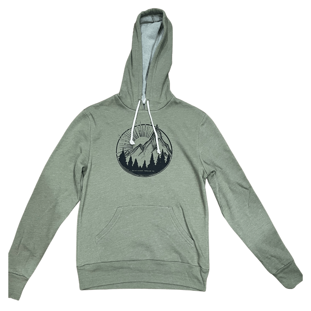 eco friendly super soft mountain view hoodie in sage green