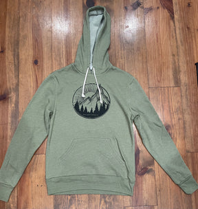 eco friendly super soft mountain view hoodie in sage green
