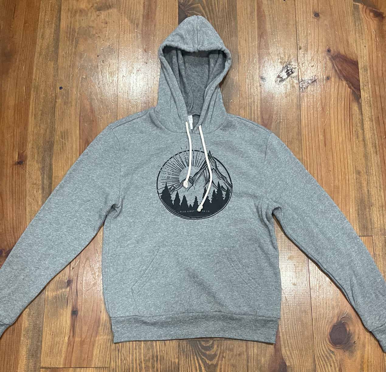 eco friendly super soft mountain view hoodie in heather grey